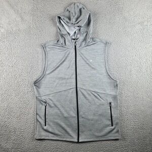 Druids Golf Hoodie Mens 2XL Gray Sleeveless Sweatshirt Full Zip